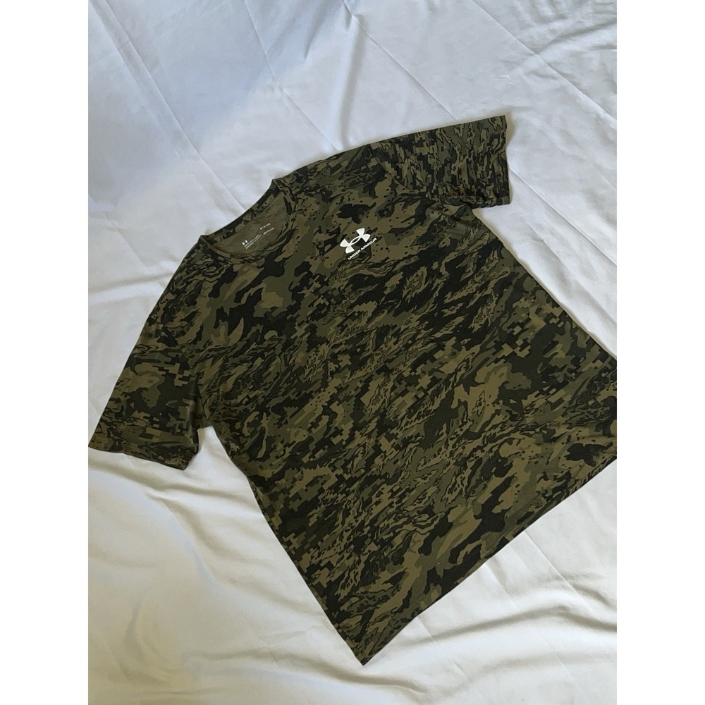 Under Armour Heatgear T-Shirt Camo Comfy Soft Active Performance Mens Large Read